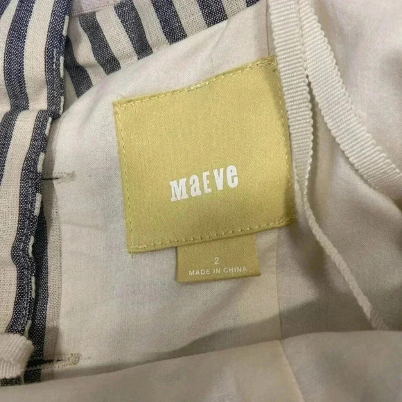 Anthropologie Maeve Changing Stripes Dress Beige Yellow Black Green Size 2 - Picture 9 of 15